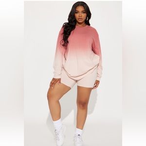 Long sleeve short set- Mauve